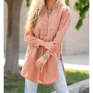 Pilcro by Anthropologie tunic top with side slits size small oversized